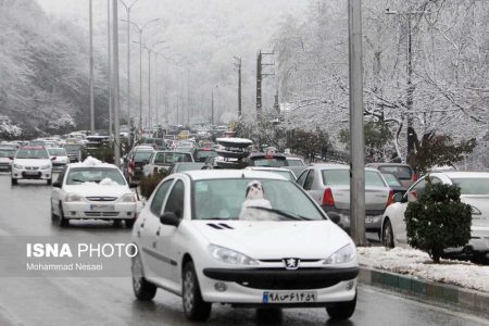 بارش برف و باران در جاده های 8 استان