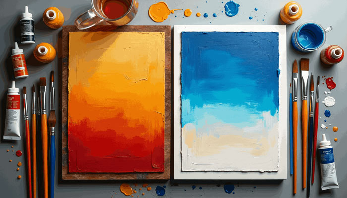 آموزش ساخت تابلو با اکریلیک و مواد ترکیبی