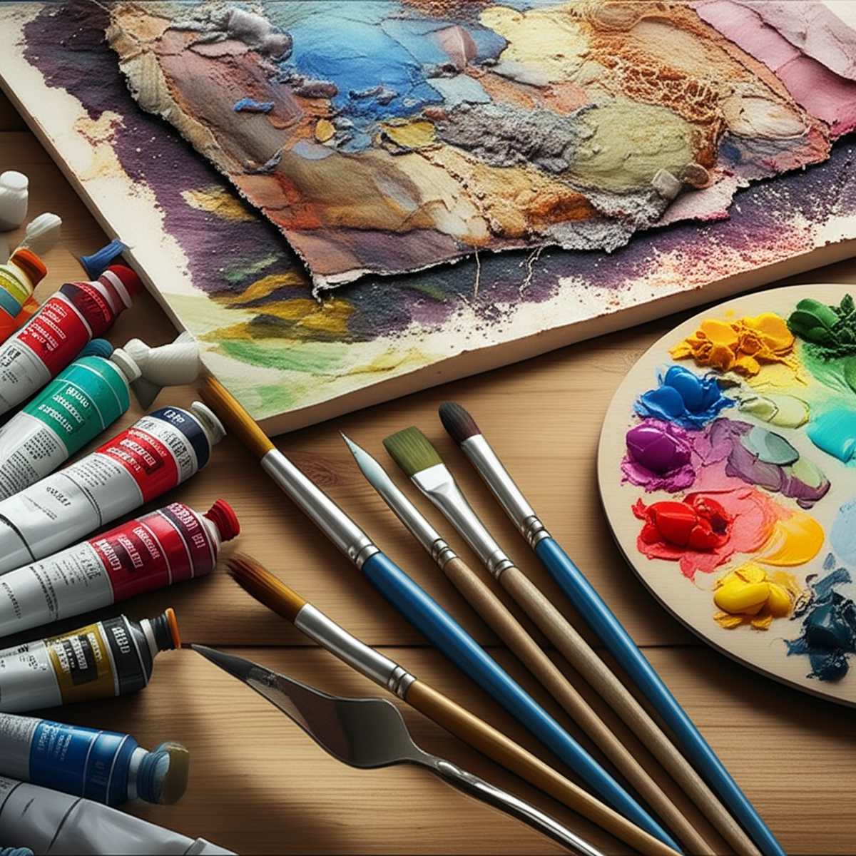 آموزش ساخت تابلو با اکریلیک و مواد ترکیبی